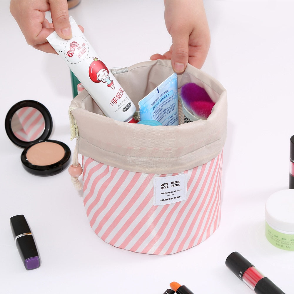 make up organizer Round women makeup bag travel Cosmetic bag female storage toiletry kit case