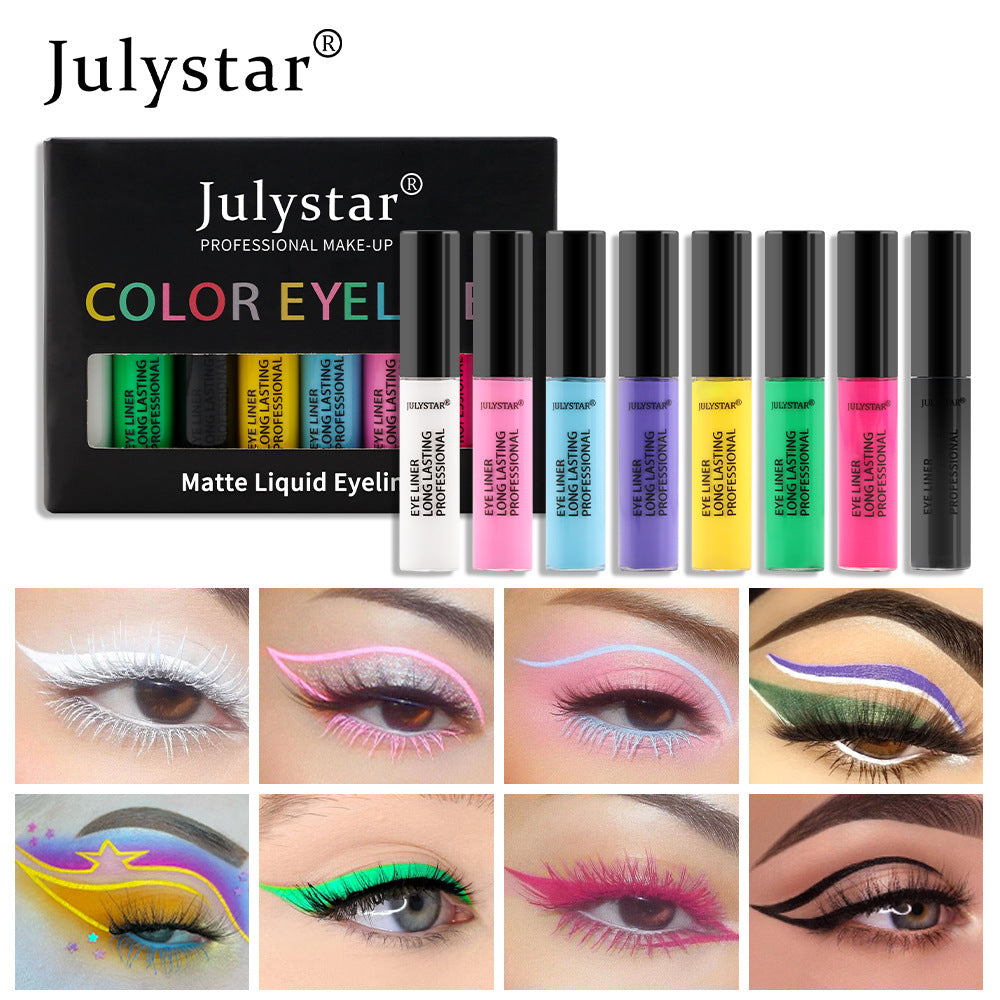 Colorful Stain Free Liquid Eyeliner Set Waterproof Oil Proof Eyeliner Liquid Pen White Eyeliner