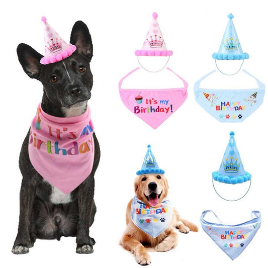 Pet Cat Dogs Caps Birthday Headwear Caps Hat Party Costume Headwear Cap Tie Party Pets Accessories