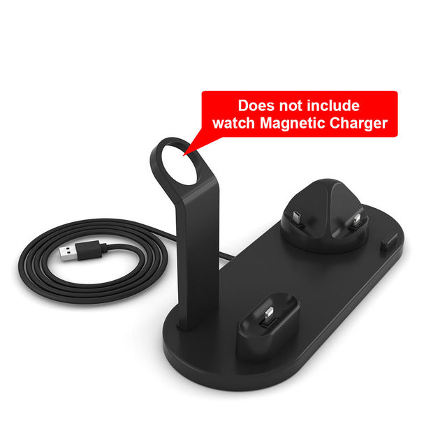 Charging Dock Station 4 in 1 Wireless For Apple Watch iPhone X XS XR MAX 11 Pro 8 Airpods 10W Qi Fast Charger Stand Holder