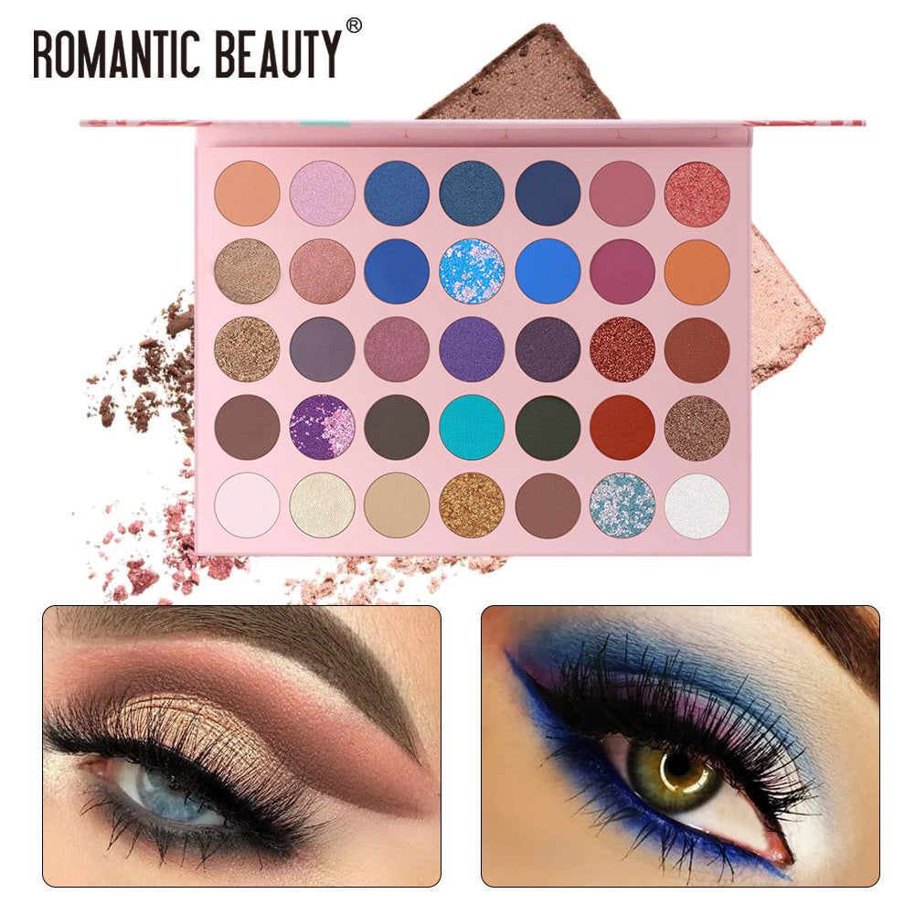 Romantic Beauty 35 Color Multi Color One Multi Purpose Eye Shadow Color Makeup Disk Pearl Matte Eye Shadow