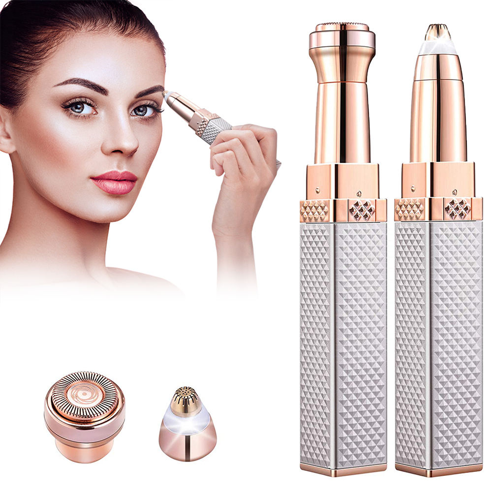 Eyebrow Trimmer 4-In-1 Lipstick Shaver Electric  Women's Shaving Instrument Eyebrow Trimmer Multi-Function Rechargeable Shaving