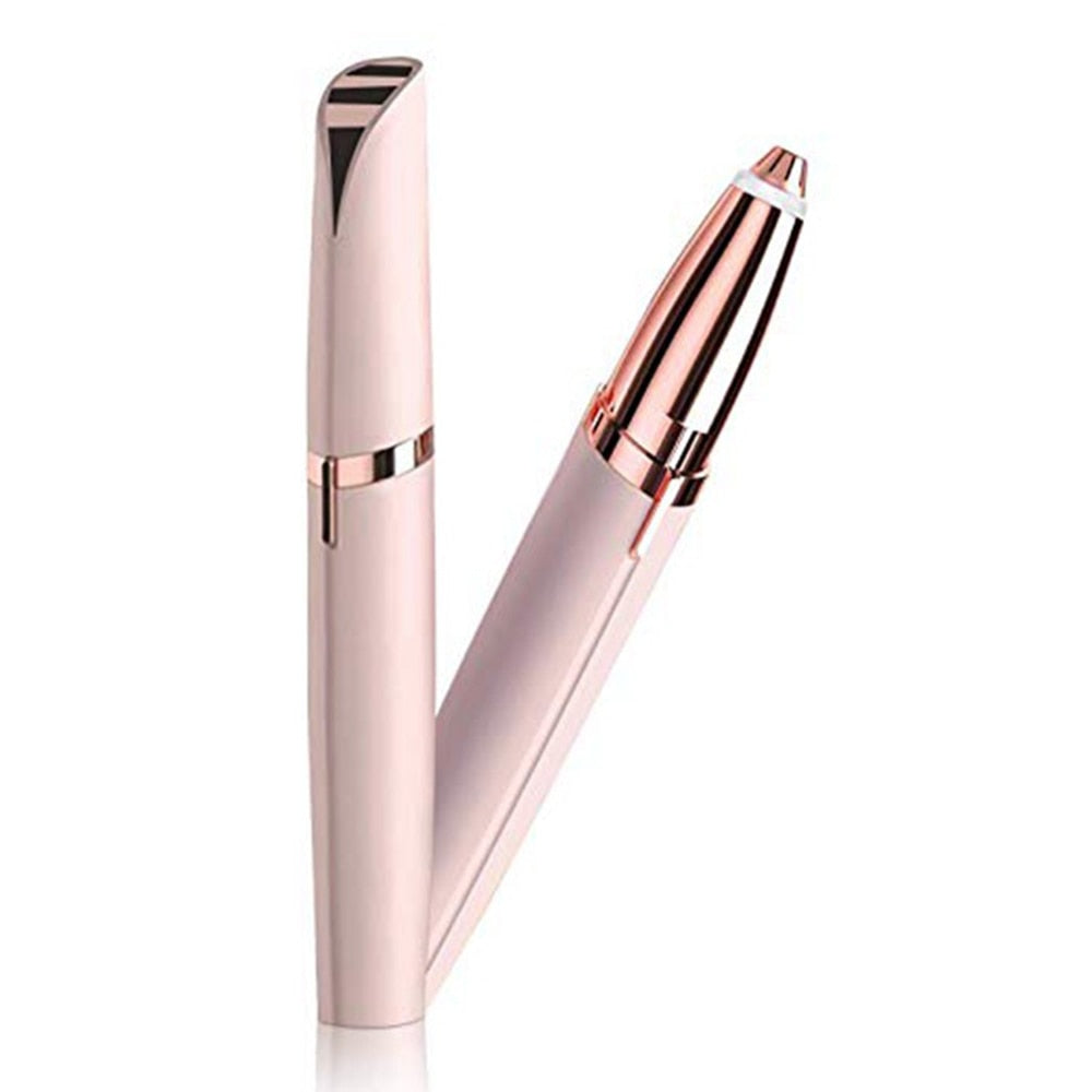 Mini Electric Eyebrow Trimmer Lipstick Brows Pen Hair Remover Painless Eye brow Razor Epilator With LED Light