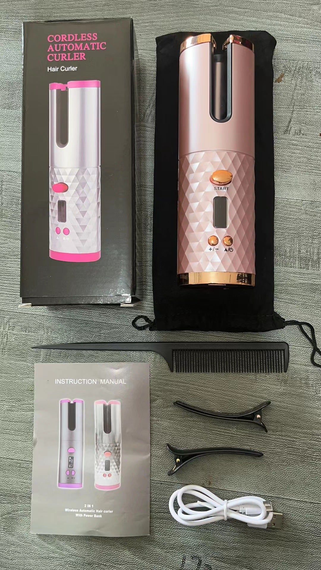 New Portable USB Charging Models Automatic Curling Iron Intelligent LCD Home Mini Lazy Hair Curler