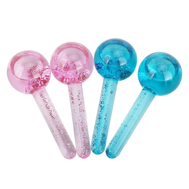 Beauty Ball Glitter Crystal Ice Hockey Ice Therapy Facial Massage Glass Beauty Ball Ice Wave Ball