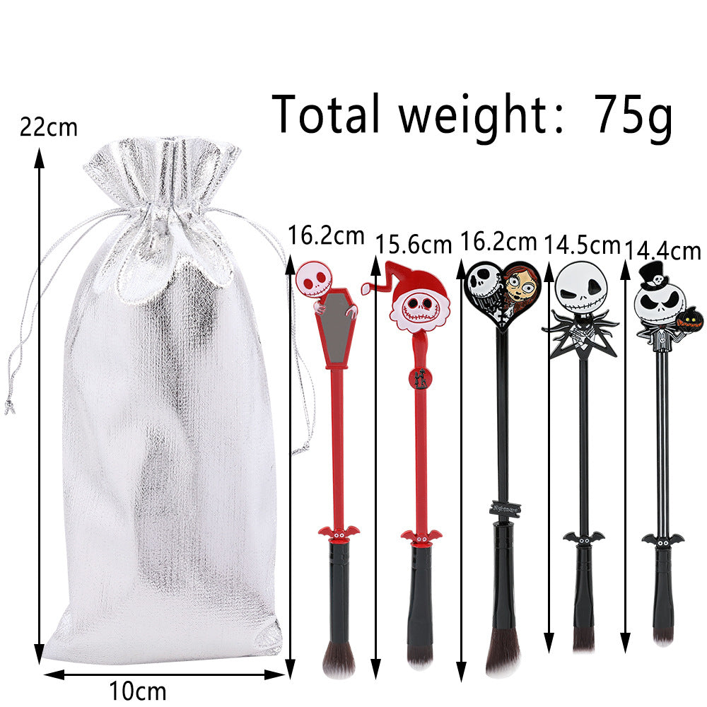 Makeup Brush Christmas Horror Night Jack Skull Bridal Metal Handle Eyeshadow Brush Halloween Gift Christmas Makeup