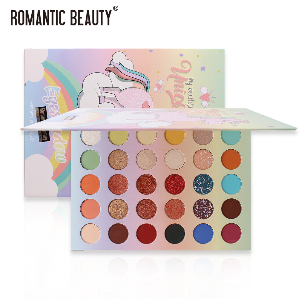 Romantic Beauty 30 Color Large Plate Pearlescent Matte Eye Shadow Plate Color Makeup Eye Shadow