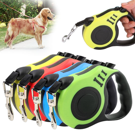 Dog Leash Automatic Retractable Nylon Dog Cat Lead Extending Puppy Walking Running 3/5M Durable  Lead Roulette For Dogs