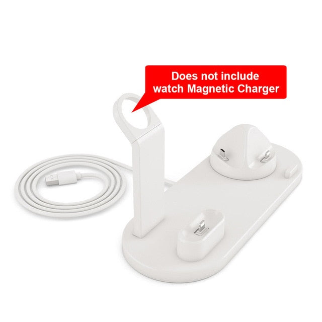 Charging Dock Station 4 in 1 Wireless For Apple Watch iPhone X XS XR MAX 11 Pro 8 Airpods 10W Qi Fast Charger Stand Holder