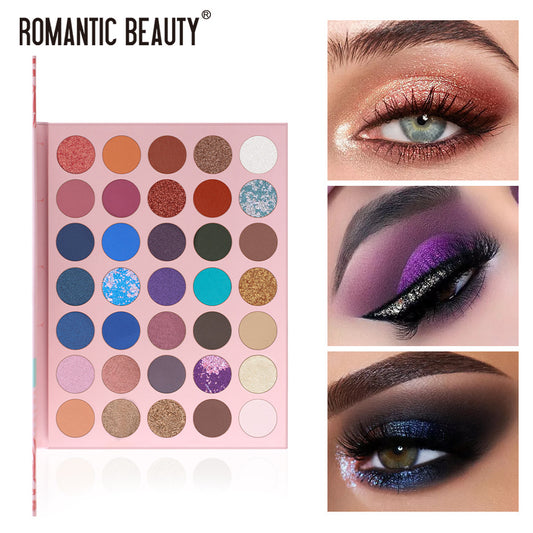 Romantic Beauty 35 Color Multi Color One Multi Purpose Eye Shadow Color Makeup Disk Pearl Matte Eye Shadow