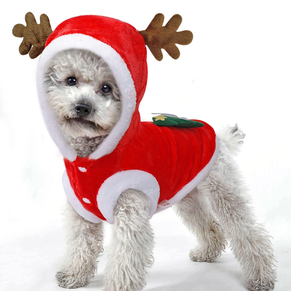 Christmas Dog Clothes Small Dogs Santa Costume for Pug Chihuahua Yorkshire Pet Cat Clothing Jacket Coat Pets Costume