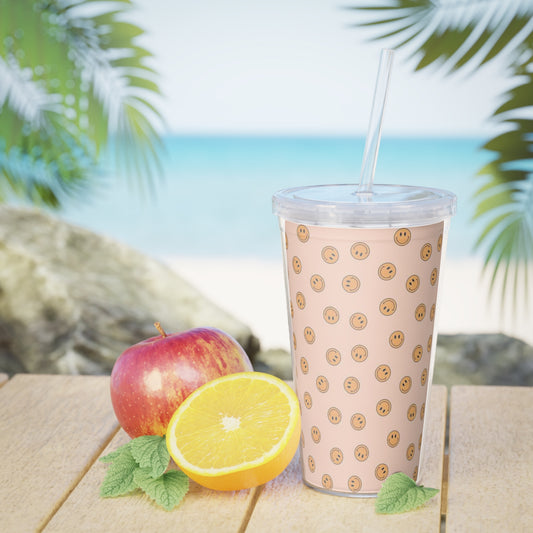 Plastic Tumbler with Straw