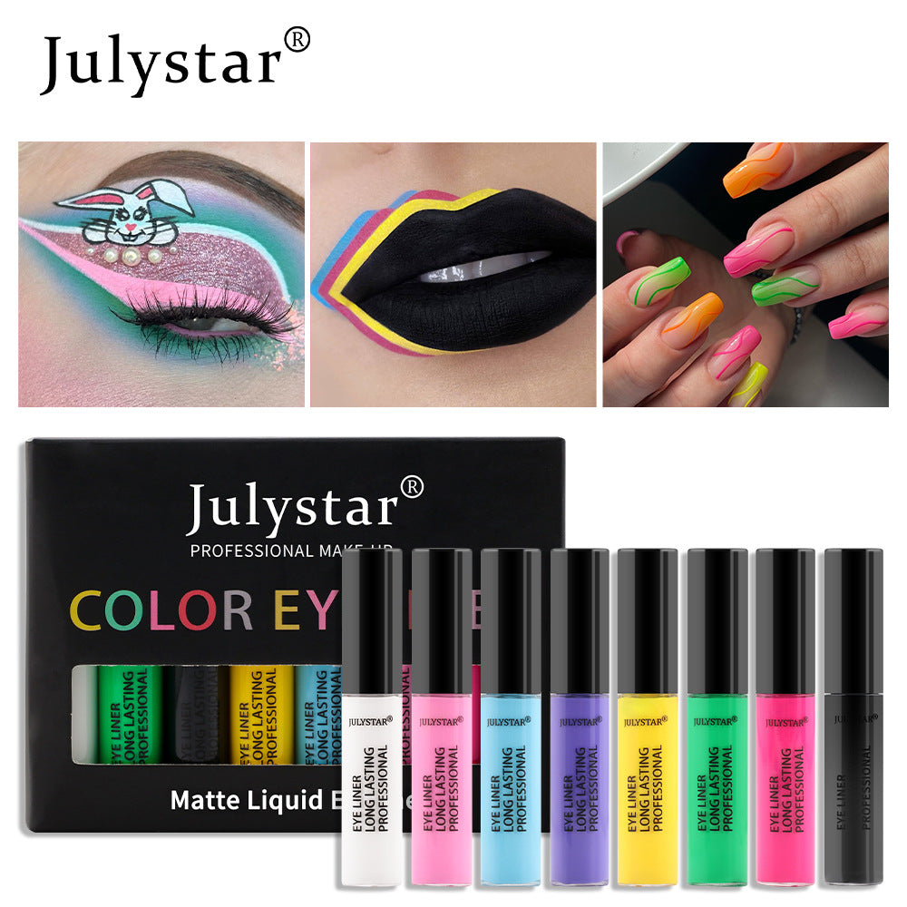 Colorful Stain Free Liquid Eyeliner Set Waterproof Oil Proof Eyeliner Liquid Pen White Eyeliner