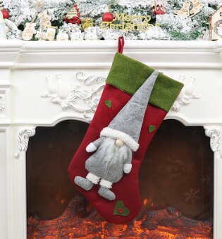 Large Christmas Stockings Gifts Cloth Santa Elk Socks Xmas Lovely Gift Holders For Children Fireplace Tree Christmas Decoration