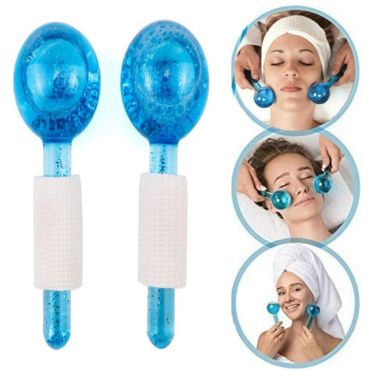 Beauty Ball Glitter Crystal Ice Hockey Ice Therapy Facial Massage Glass Beauty Ball Ice Wave Ball