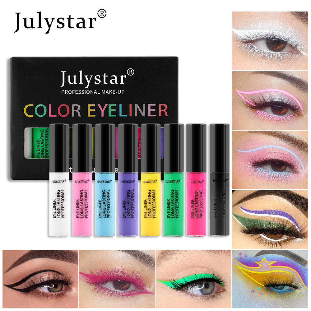 Colorful Stain Free Liquid Eyeliner Set Waterproof Oil Proof Eyeliner Liquid Pen White Eyeliner