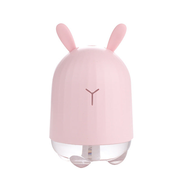 Lovely Rabbit Air Humidifier USB Aroma Diffuser with LED Lamp Mini Ultrasonic Cool Mist Maker Fogger for Office Car Air Purifier