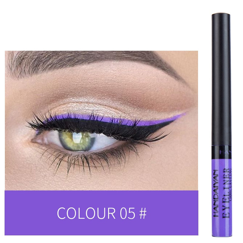 HANDAIYAN 12 Color Liquid Eyeliner Waterproof Long Lasting Sexy Charming Soft Sponge Eye Liner Pencil Eye Cosmetics TSLM1