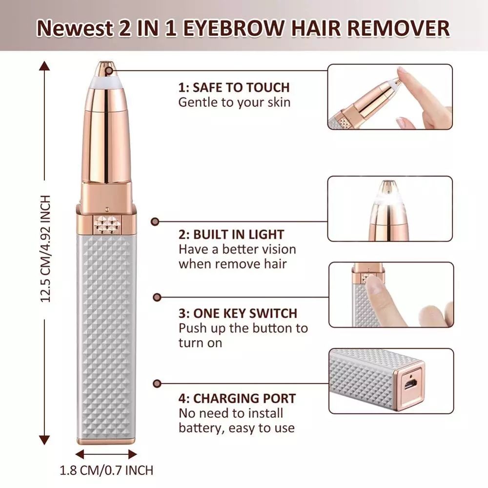 Eyebrow Trimmer 4-In-1 Lipstick Shaver Electric  Women's Shaving Instrument Eyebrow Trimmer Multi-Function Rechargeable Shaving