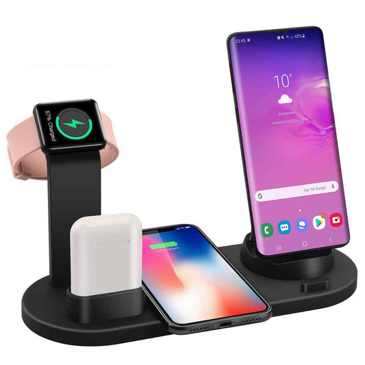 Charging Dock Station 4 in 1 Wireless For Apple Watch iPhone X XS XR MAX 11 Pro 8 Airpods 10W Qi Fast Charger Stand Holder