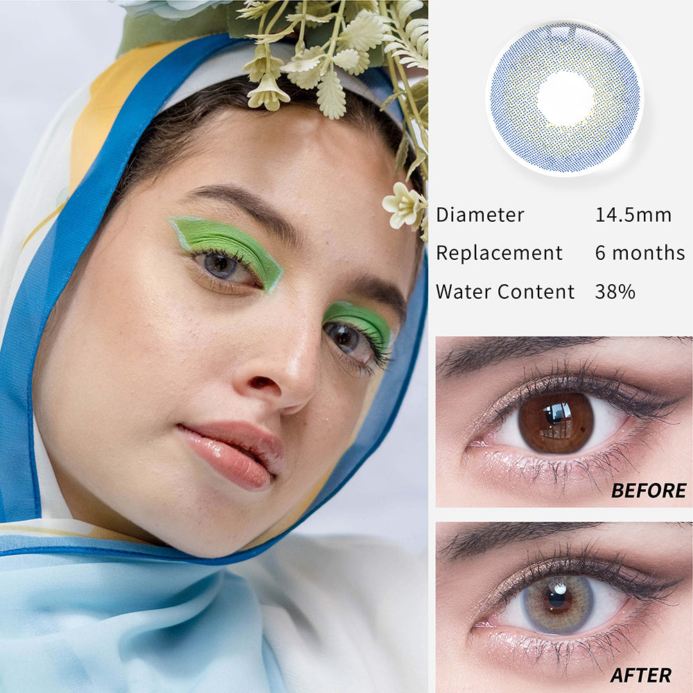 Contact Lenses Gray Certificate 1Pcs FDA Eyes Beautiful Pupil Colorful Girl Cosplay