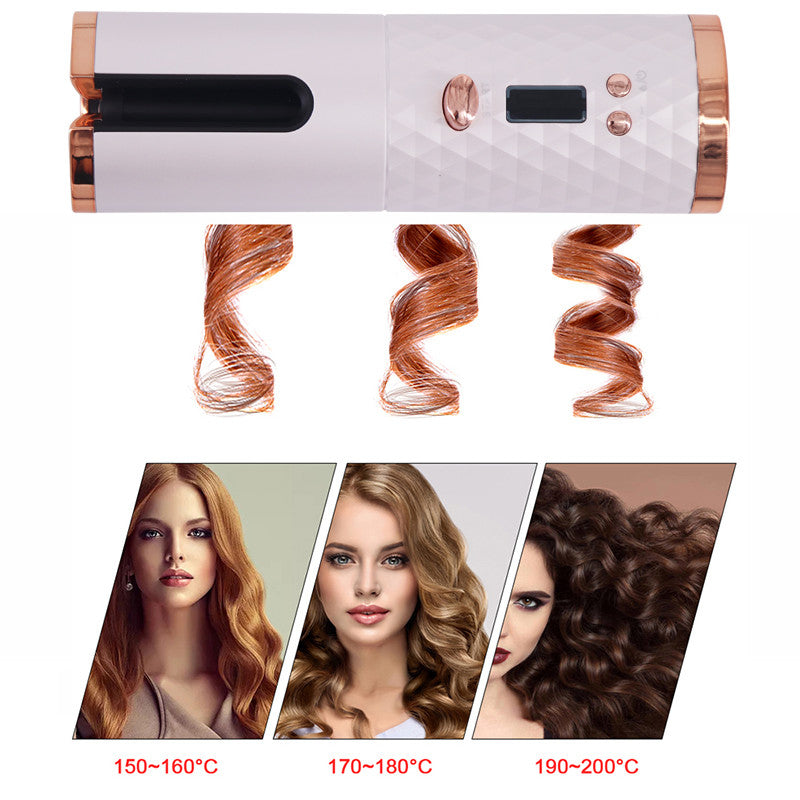 New Portable USB Charging Models Automatic Curling Iron Intelligent LCD Home Mini Lazy Hair Curler