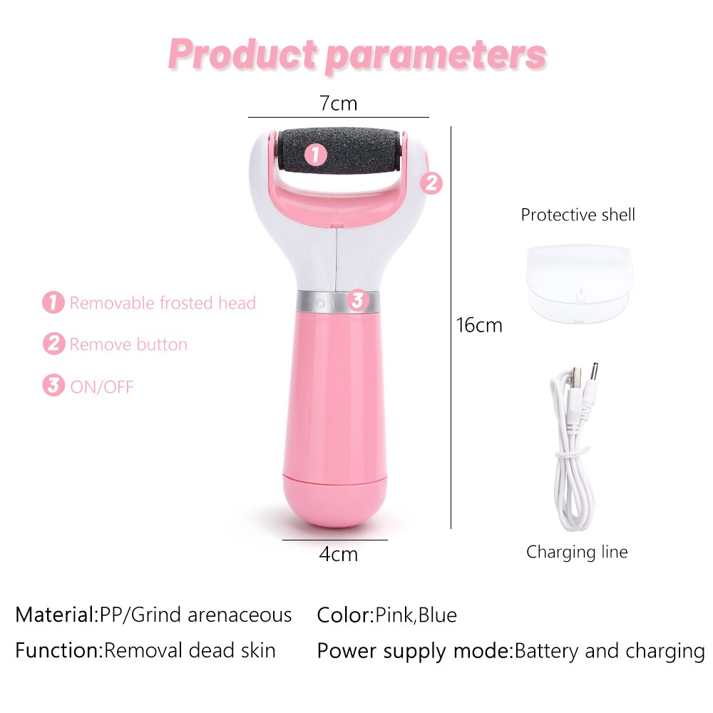 Portable Electric Foot Heel Care Tool Pedicure tool Pedicure Socks Feet Heels Toe Cuticle File Set  USB Pedicure Professional