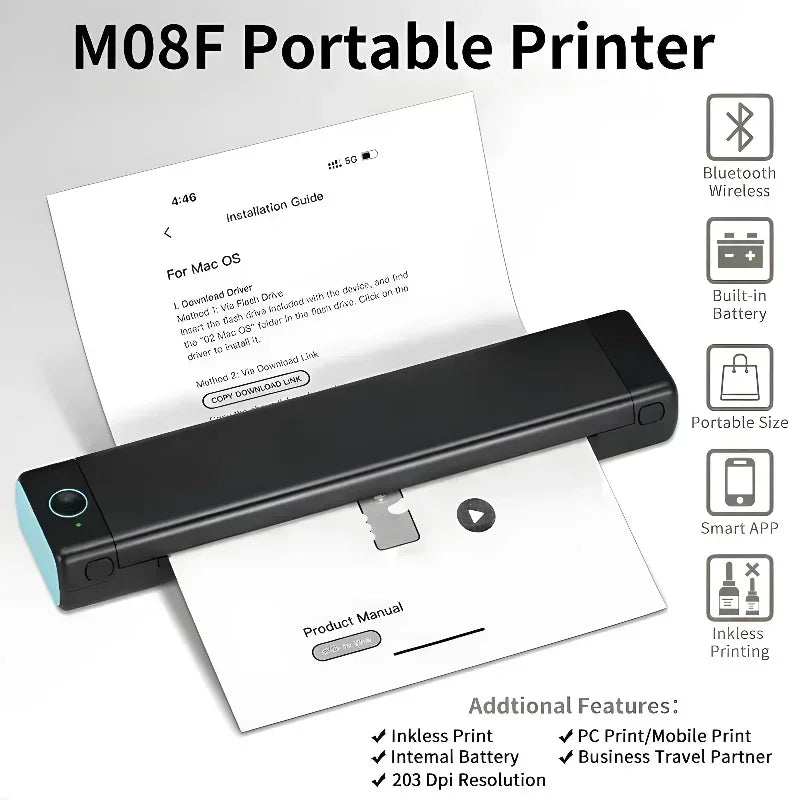 Phomemo Portable Thermal Printer M08F A4