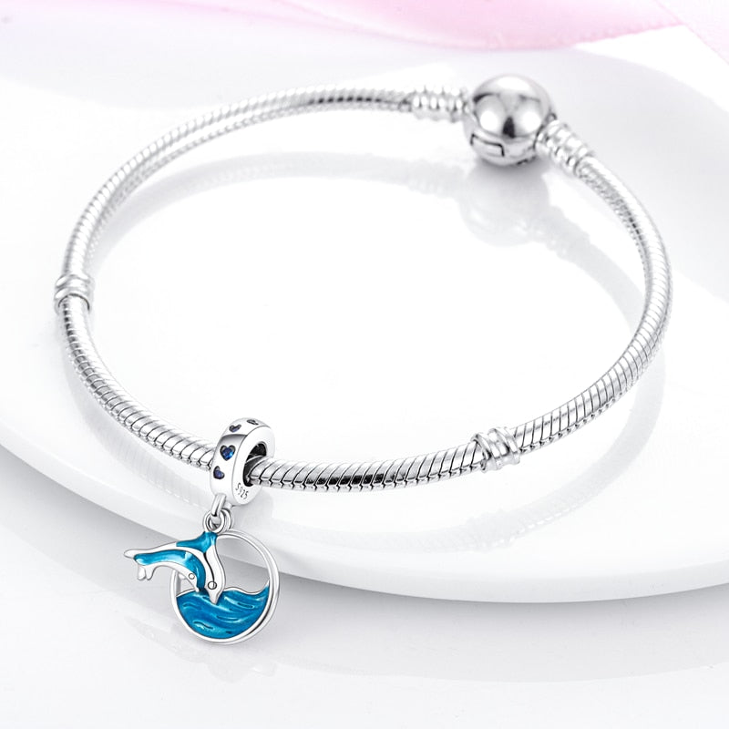 Charm 925 Sterling Silver Ocean Series Crab Turtle Mermaid Charms Beads Fit Original Pandora Bracelets Bangle Jewelry Gifts