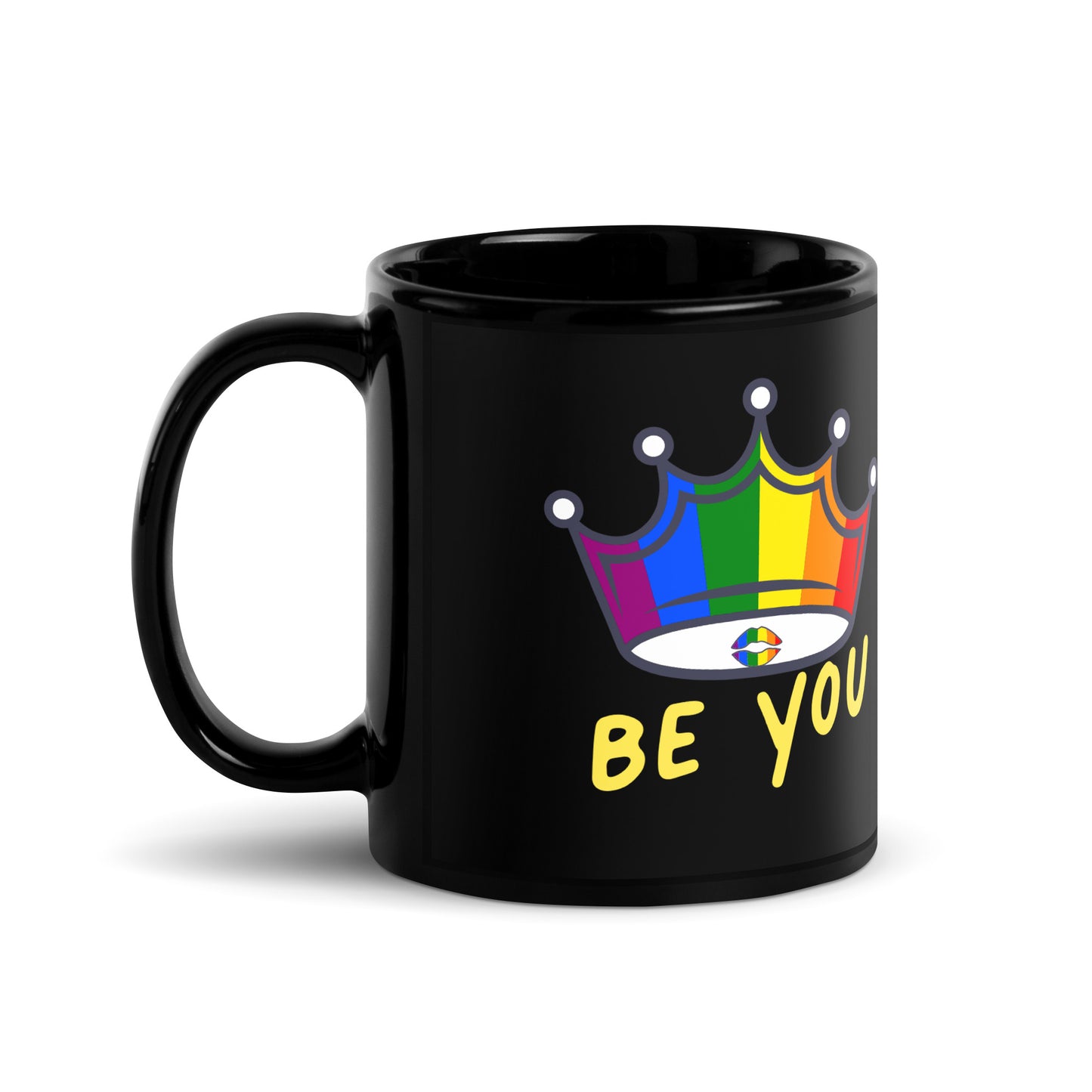 Be Proud Black Glossy Mug Pride