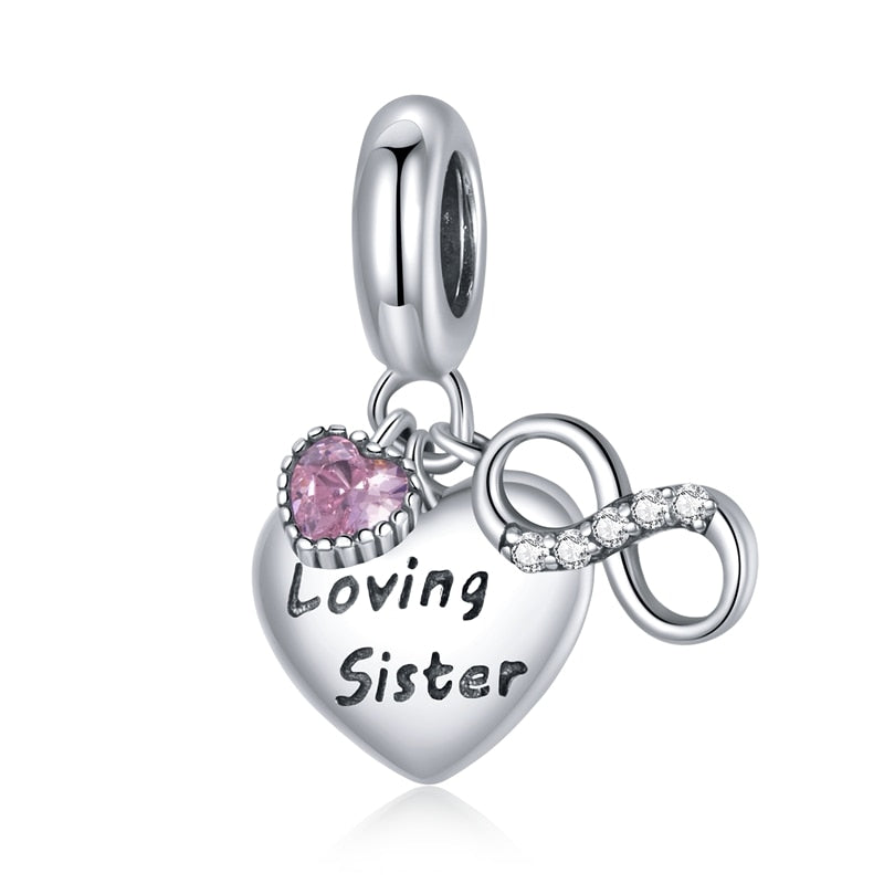 BAMOER 925 Sterling Silver Heart-Shape Collection Charms Cat Love Paw Footprints