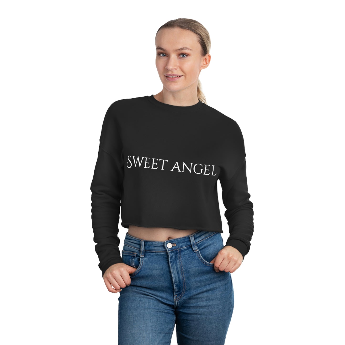 Women's Cropped Sweatshirt Angel